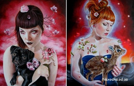 Противоположности - животные, девушки, красота - оригинал