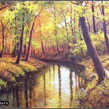 Схема вышивки «Осень.Река)»