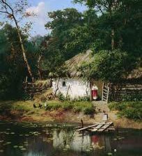 Схема вышивки «домик у озерца»