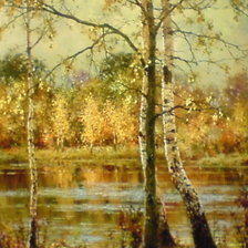 Схема вышивки «золотые березки»