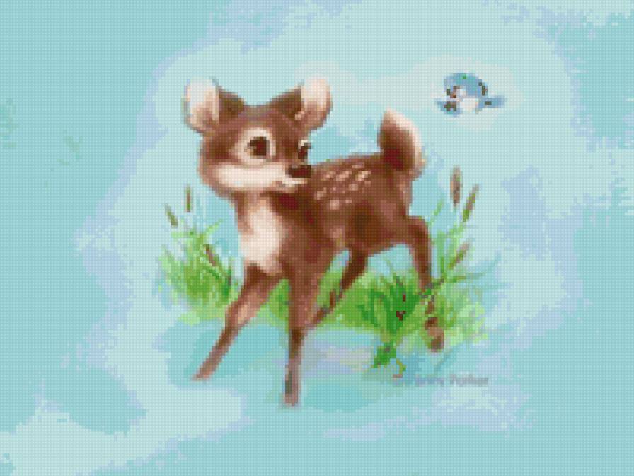 Серия "Детское" - животные, пейзаж, мультики, олени, бабочки - предпросмотр