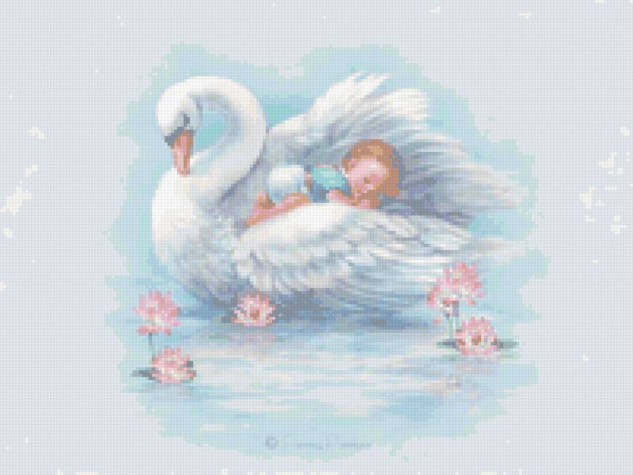 Серия "Детское" - лебеди, птицы, дети - предпросмотр