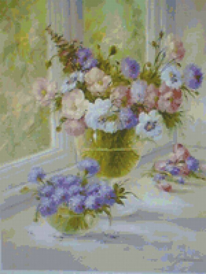 цветы на окне - цветы, натюрморт - предпросмотр