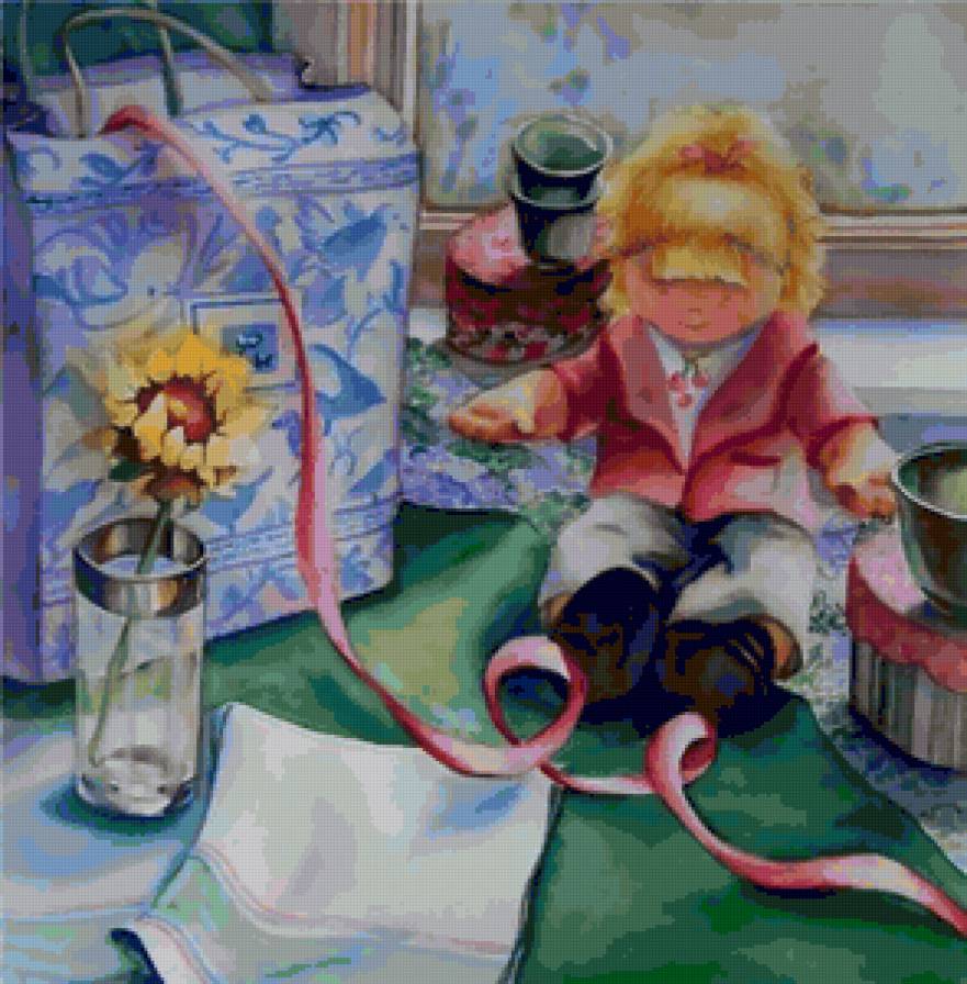 Серия "Натюрморт" - кукла, цветы, натюрморт - предпросмотр