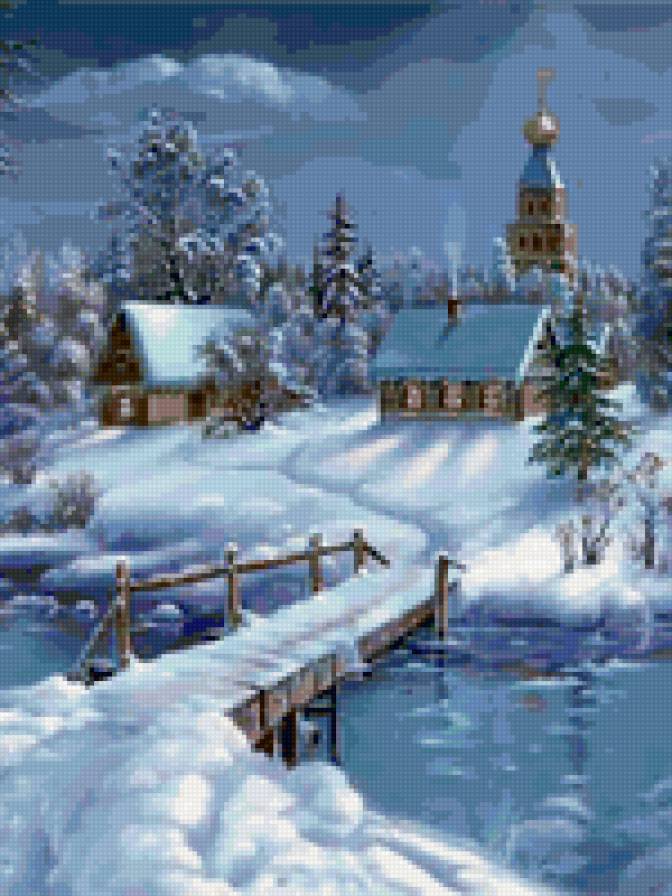 зимняя ночь - зима, снег, ночь - предпросмотр