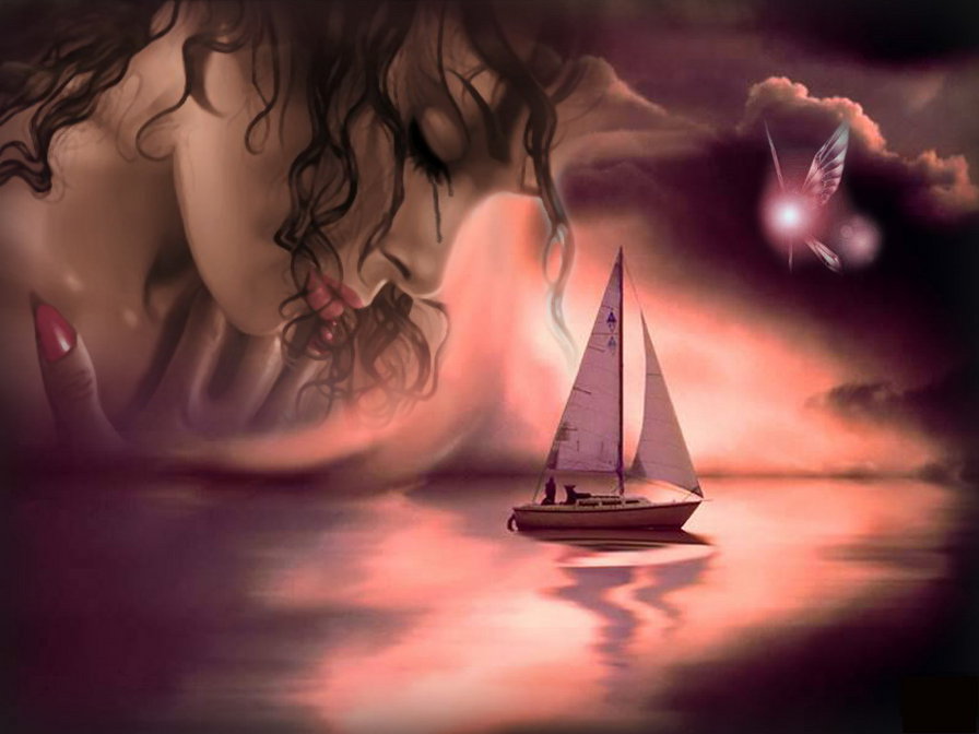 парус - фэнтэзи, парус, девушка - оригинал