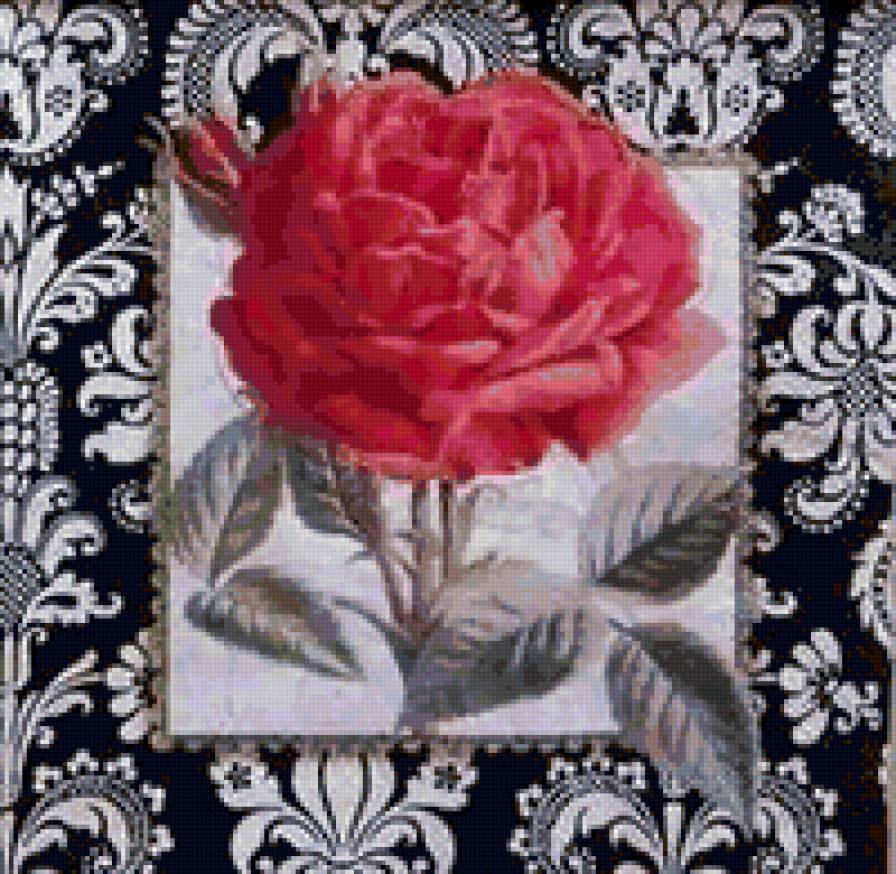 Подушка"Роза" - живопись, роза, подушка, цветы - предпросмотр