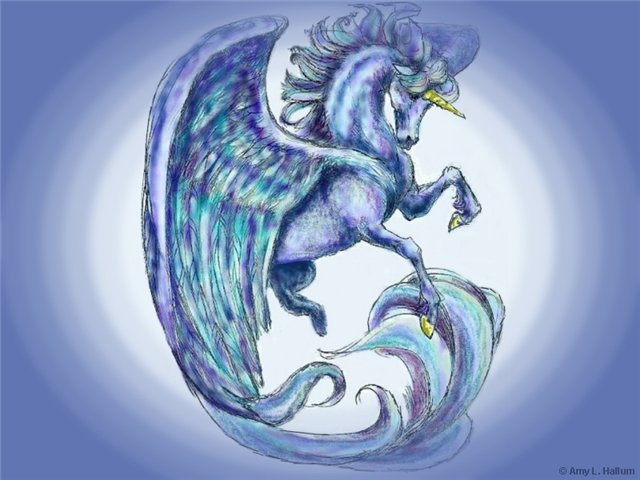 конь - пегас, единорог - оригинал