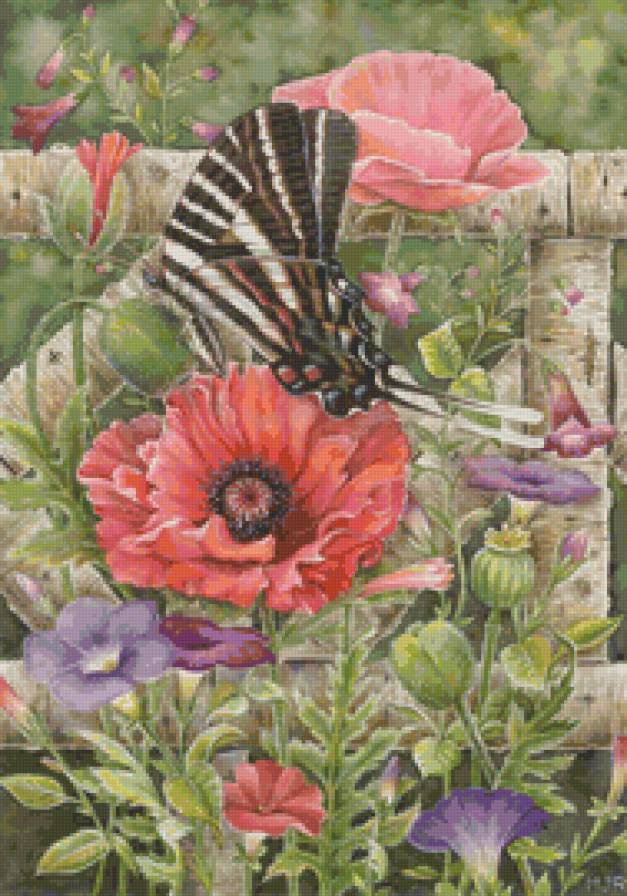 №7793 - цветы, бабочки - предпросмотр