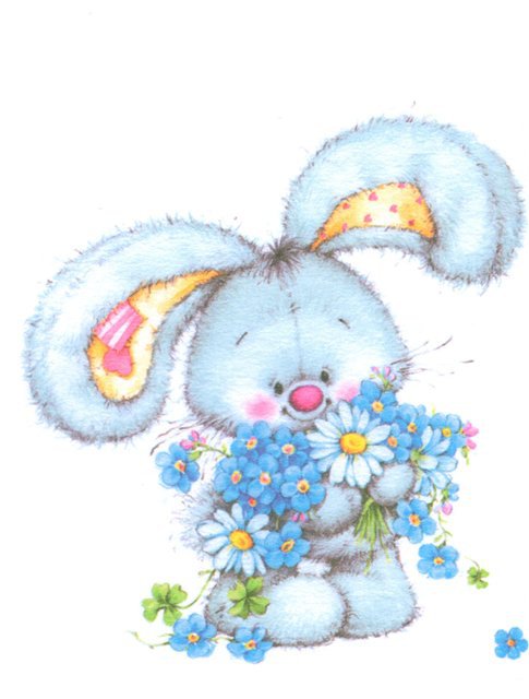 Зайка с цветочками - деткам, зайка, милаха - оригинал