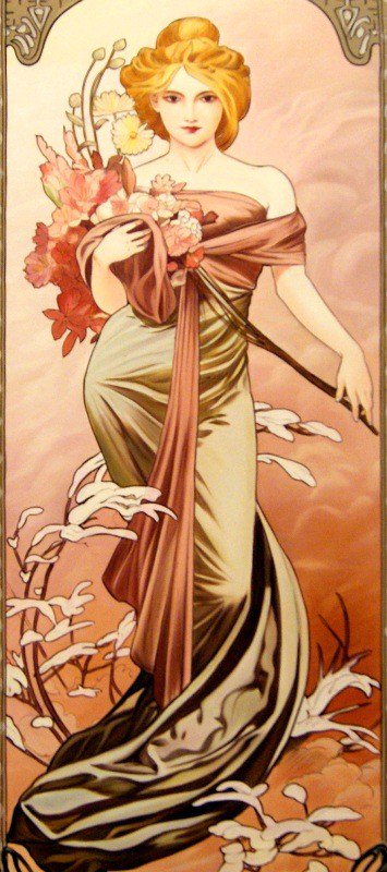 дама с цветами - дама, цветы - оригинал