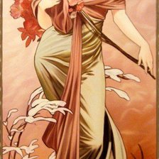 Схема вышивки «дама с цветами»