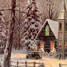 Схема вышивки «Зимний пейзаж»