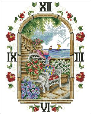 часы - часы, цветы, яхта, море - оригинал