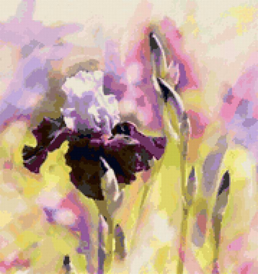 Ирисы - акварель, цветы, живопись, природа, ирисы - предпросмотр