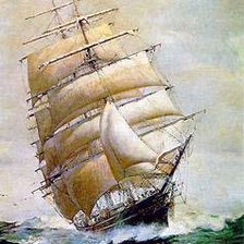 Схема вышивки «Корабль в море)»