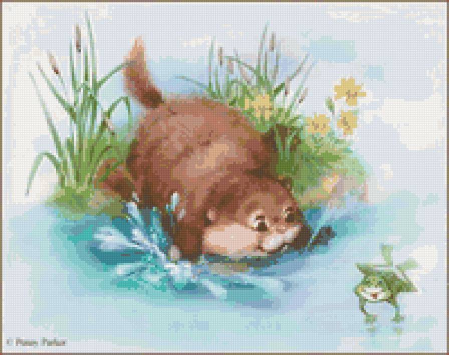 Серия "Детское" - животые, пейзаж, бобры - предпросмотр