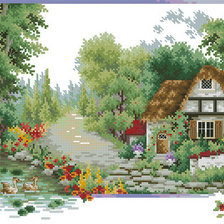 Схема вышивки «домик»