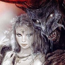 Схема вышивки «девушка и демон»