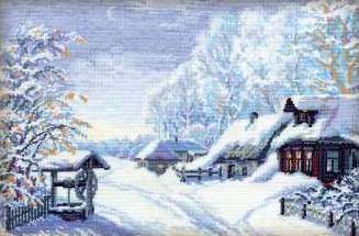 зимний пейзаж - пейзаж, деревья, природа, зима, лес, дом - оригинал