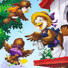 Схема вышивки «птички»