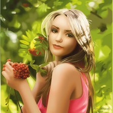 Схема вышивки «гроздья рябины»