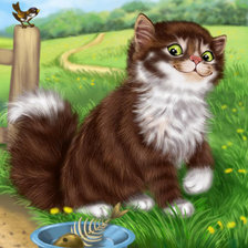 Схема вышивки «котенок»