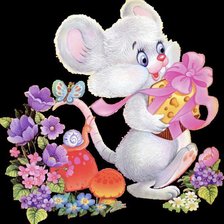 Схема вышивки «мышка»