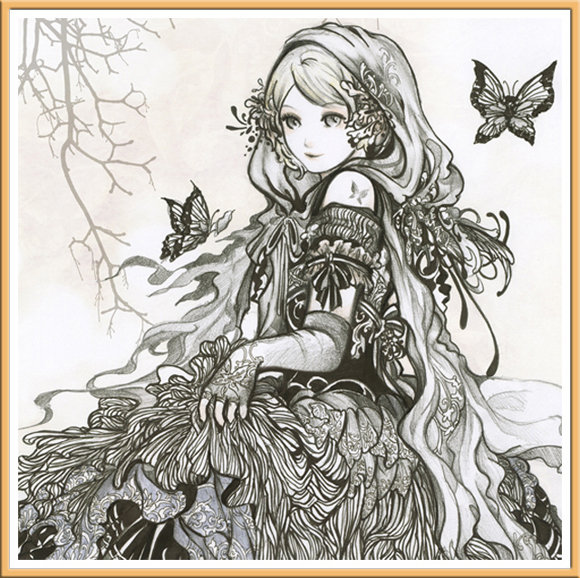 девочка - девочка, бабочки, аниме девочка - оригинал