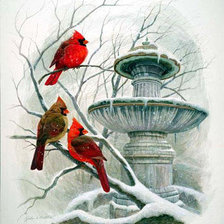 Схема вышивки «Снежные птички))»