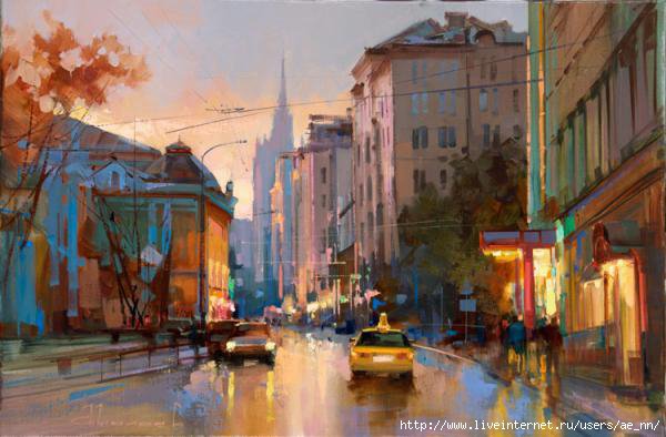 живопись - город, улица - оригинал