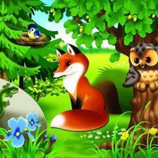 Схема вышивки «лес»