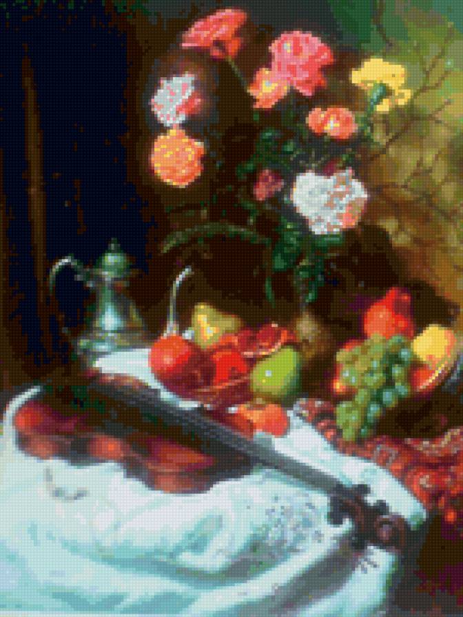 натюрморт со скрипкой - натюрморт - предпросмотр