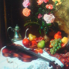 Схема вышивки «натюрморт со скрипкой»