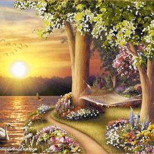 Схема вышивки «Вечер»