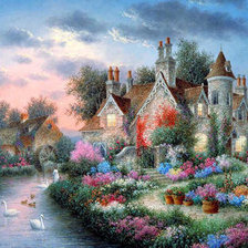 Схема вышивки «Замок»