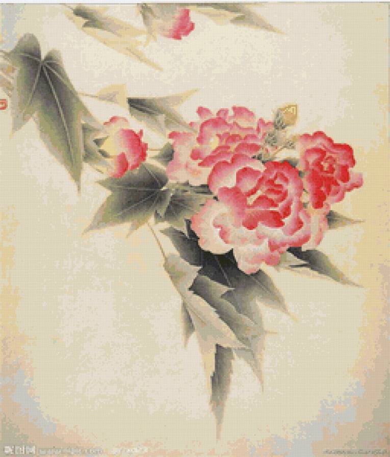 цветы - живопись, цветы, китай - предпросмотр