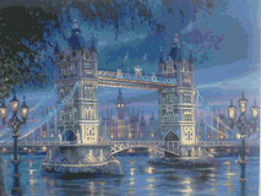 ночной Лондон - архитектура, пейзаж - предпросмотр