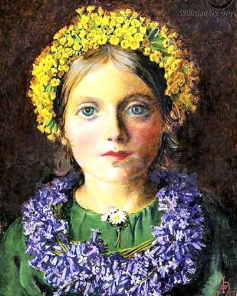 Красавица - цветы, венок, красавица, колокольчики, женский портрет, красота - оригинал