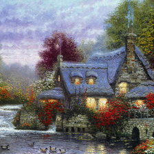 Схема вышивки «Домик у воды»