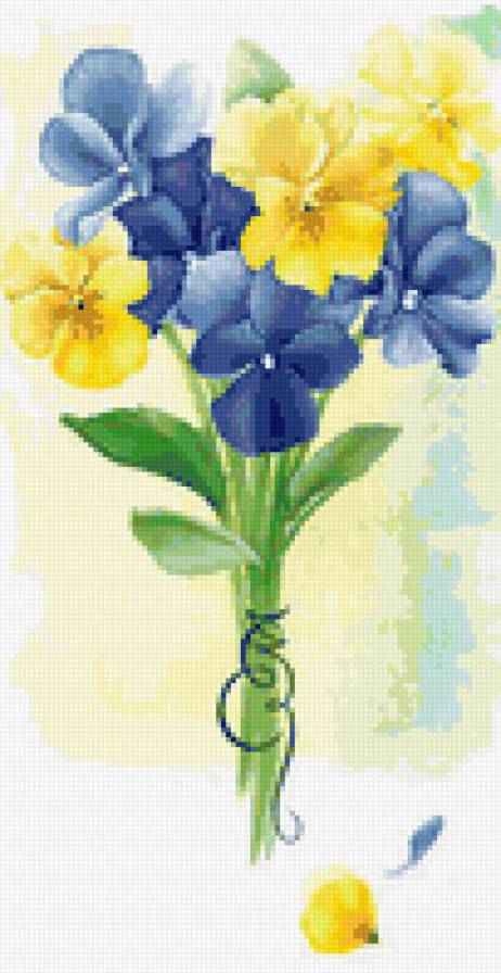 Анютины глазки - букет, анютины глазки, цветы, виола, ретро, анютки, красота - предпросмотр