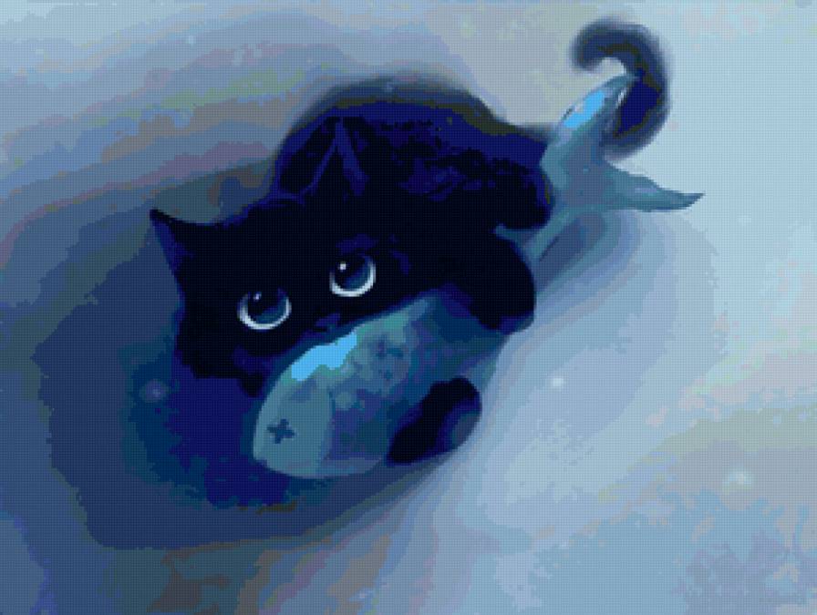 Пушистое чудо - рыбак, кот, котенок - предпросмотр