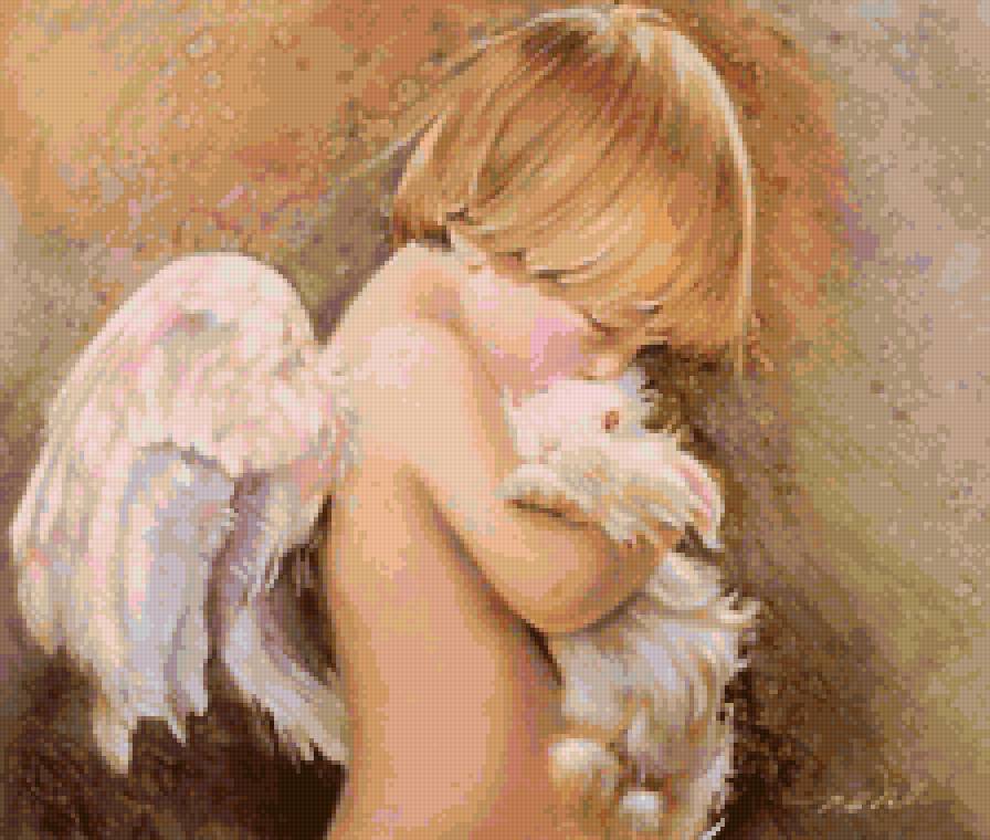 Ангелочек с зайчиком - ангел.заяц - предпросмотр