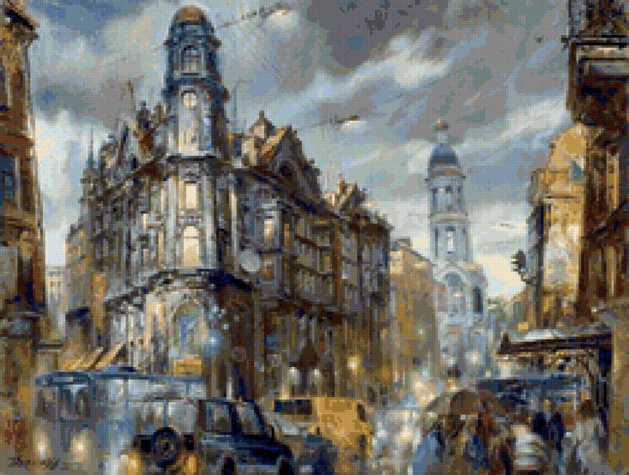 Суета города - машина, город, улица, дом, городской пейзаж - предпросмотр