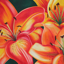 Схема вышивки «Яркие красивые лилии)»