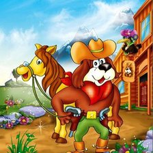 Схема вышивки «собаки-ковбои»