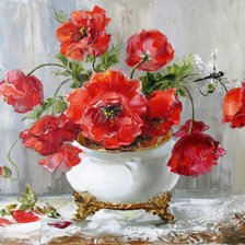 Схема вышивки «маки»