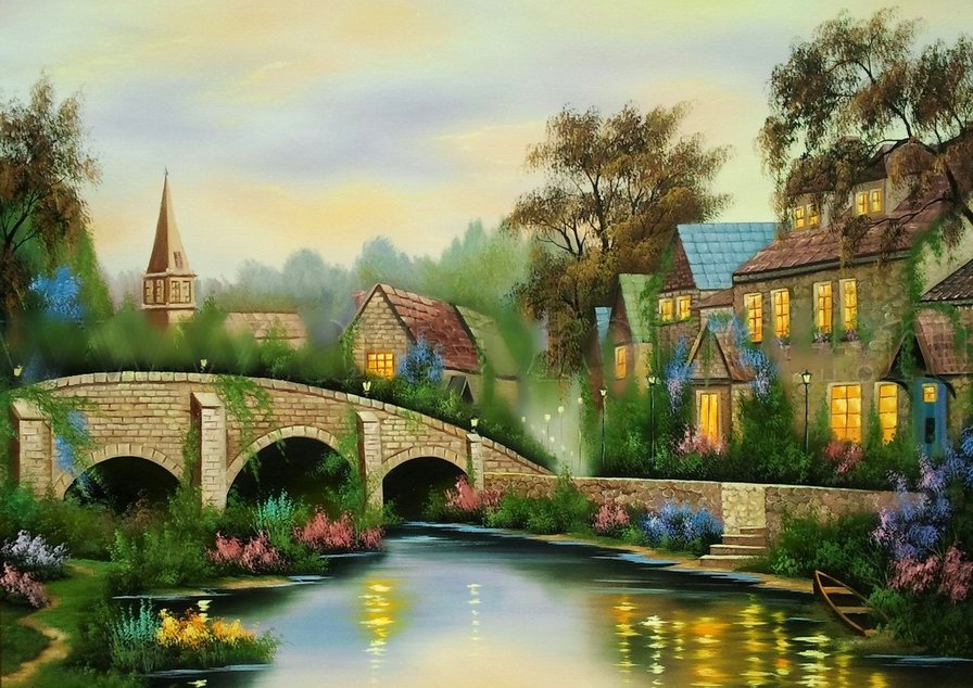 №13248 - городской пейзаж - оригинал