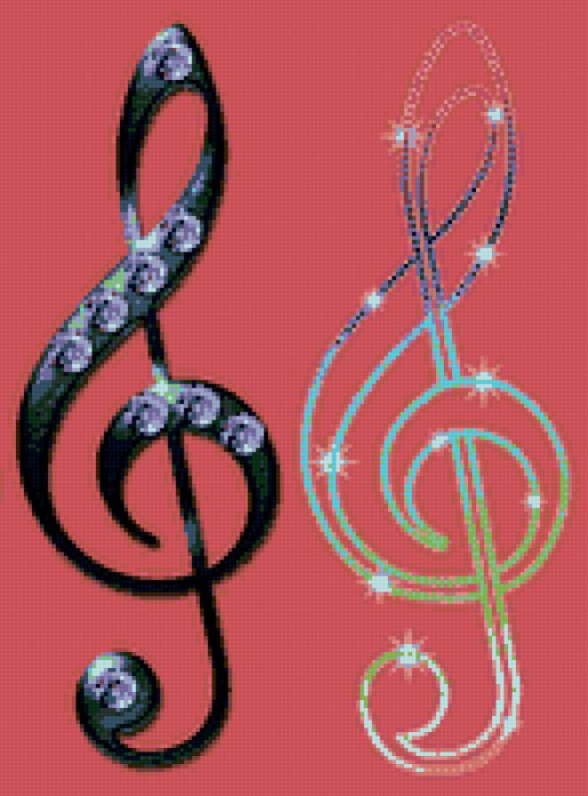Музыка - скрипичный ключ - предпросмотр
