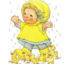 Схема вышивки «Девочка и утята»